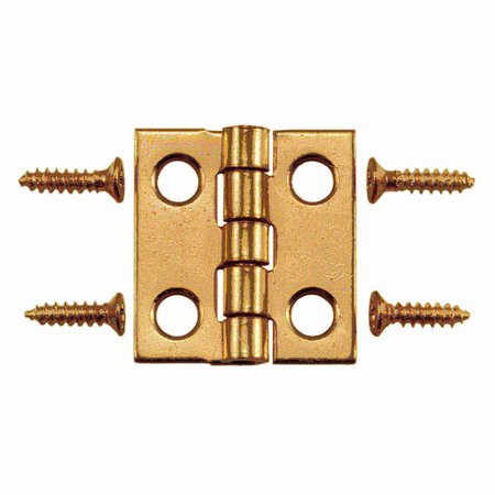 3/4"" x 11/16"" Bright Brass Plated Steel Butt Hinges 5PK -  MIDWEST FASTENER, 37182
